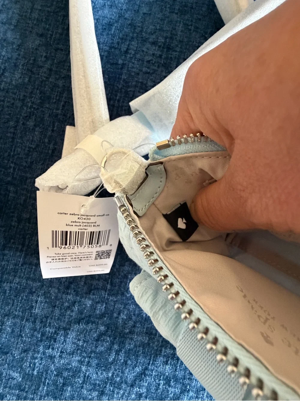 Kate Spade Carter Zebra Cargo Crossbody Bag in Blue multicolor